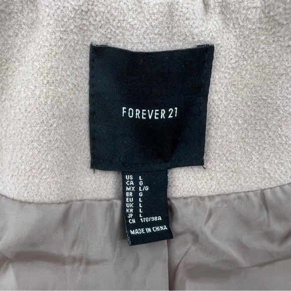 Forever 21 Tan Double Breasted Pea Coat Size Large Women's - Picture 2 of 9